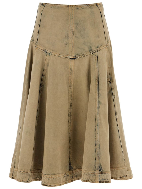 Vintage Washing Flare Denim
  Long Skirt