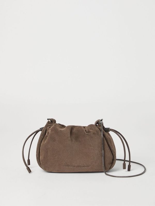 Chain Link
  Strap Suede Bucket Bag