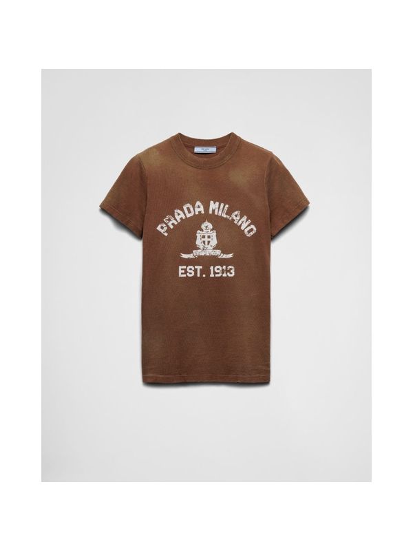 Back Triangle Logo Patch
  Vintage Printing T-shirt