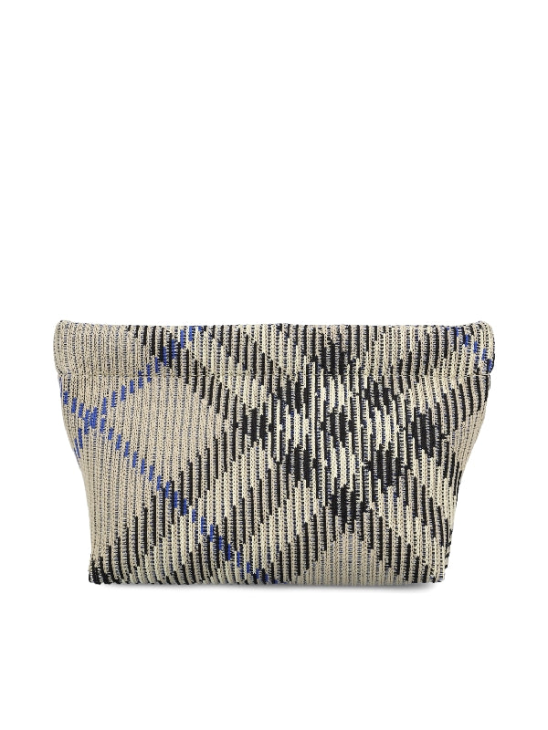 Check Pattern Nylon Clutch Bag