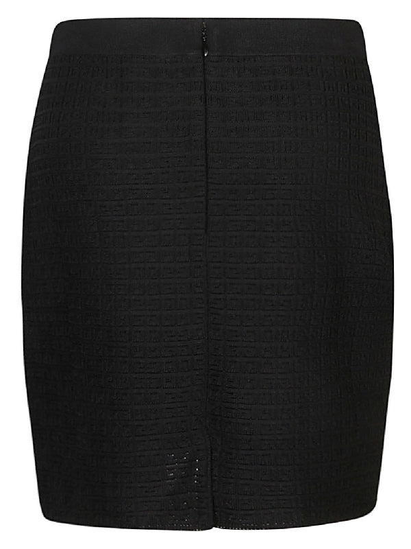 4G Jacquard Back Slit Mini Skirt