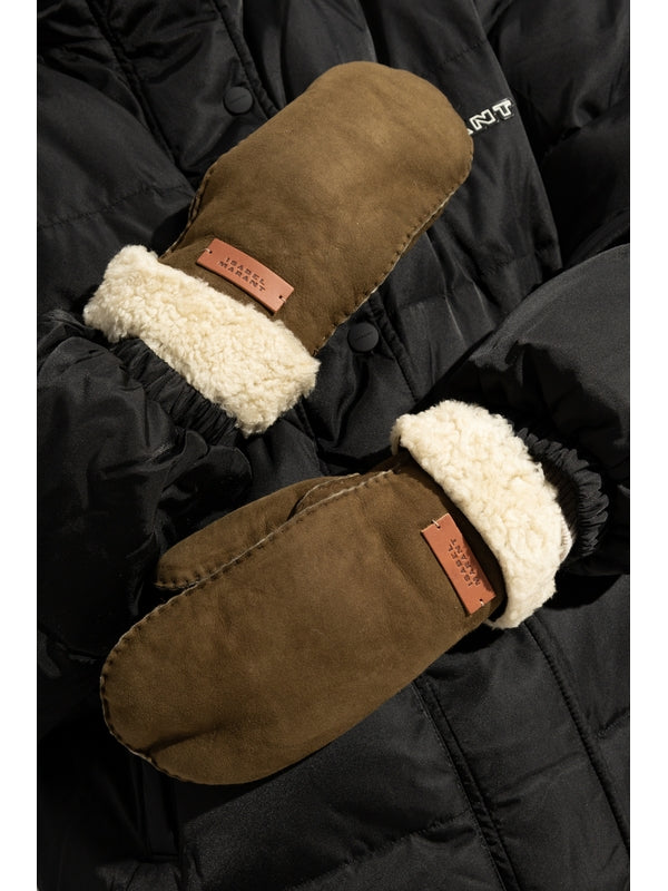 Mulfi Logo Suede Shearling Gloves