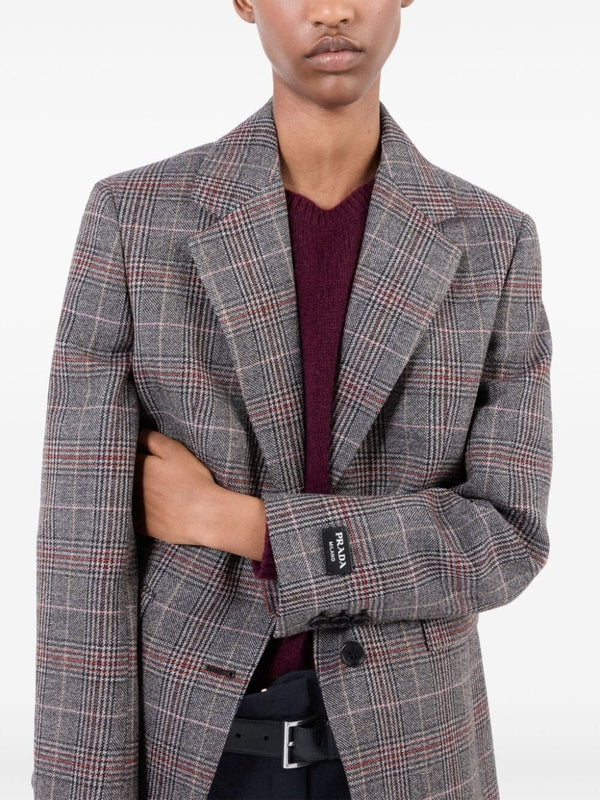 Check Pattern Wool Single Jacket