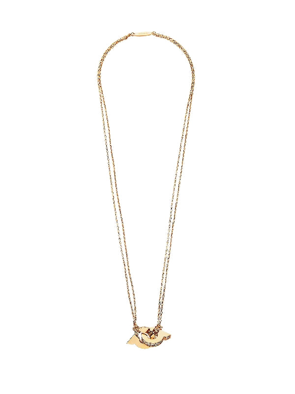 FERRAGAMO - Crystal Gancini Pendant Necklace - Jente