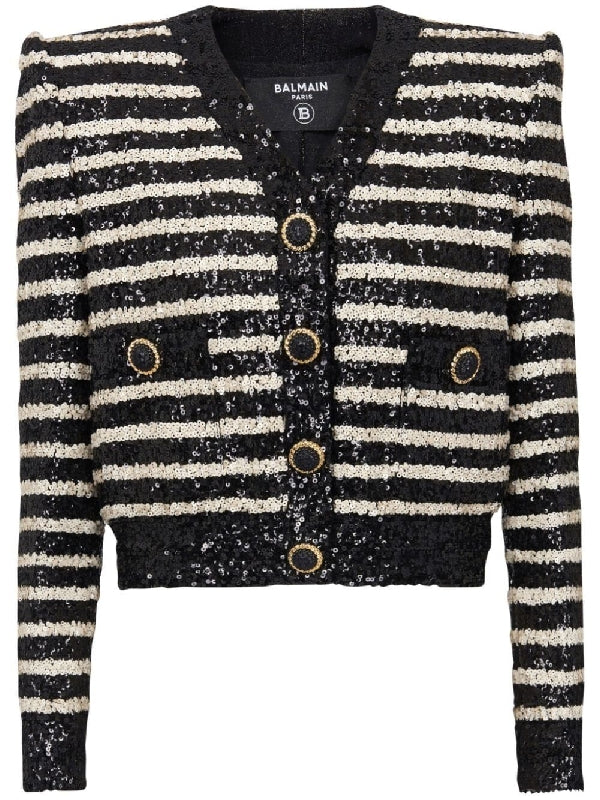 Sequin Stripe Cardigan