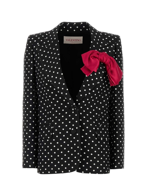 Bow Dot Pattern Single-Breasted Jacket