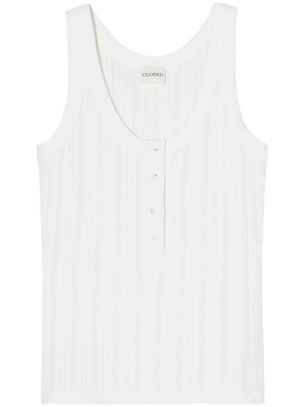 Half Placket Cotton Tank Top