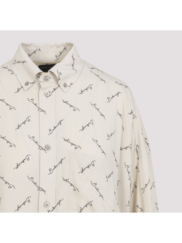 Allover Logo Rayon Pajama Shirt