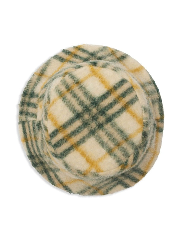 Check Reversible Wool Blend Bucket Hat