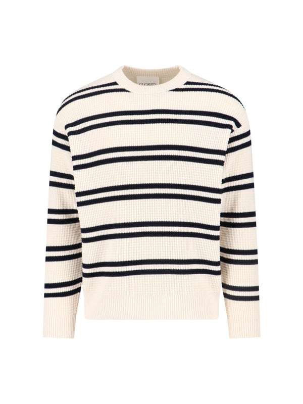 Closed White Striped Knitted