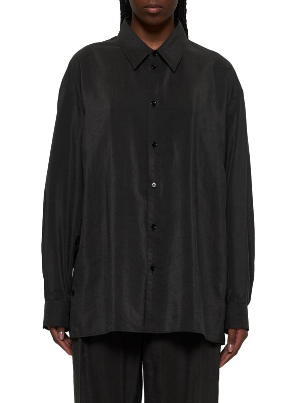 Black Silk Blend Shirt