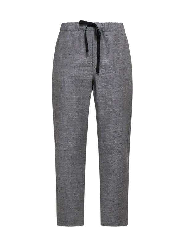 Drawstring Cropped Wool Pants