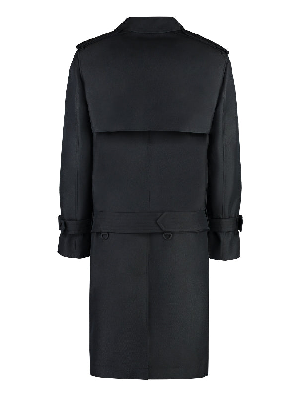 Black Silk Blend Trench Coat