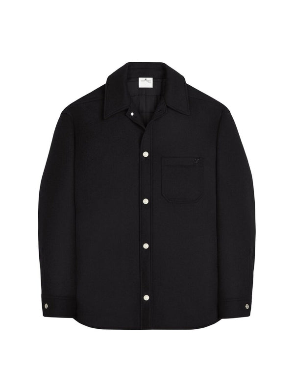 Pocket Logo Embroidered Shirt Jacket