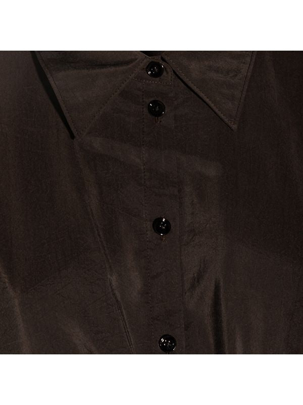 Brown Silk Blend Long Dress