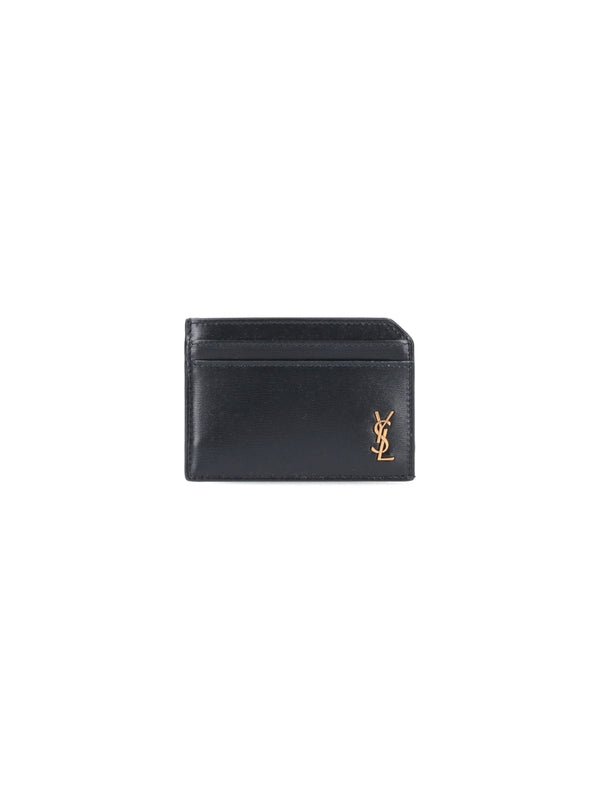 Cassandra Logo Leather Card Wallet