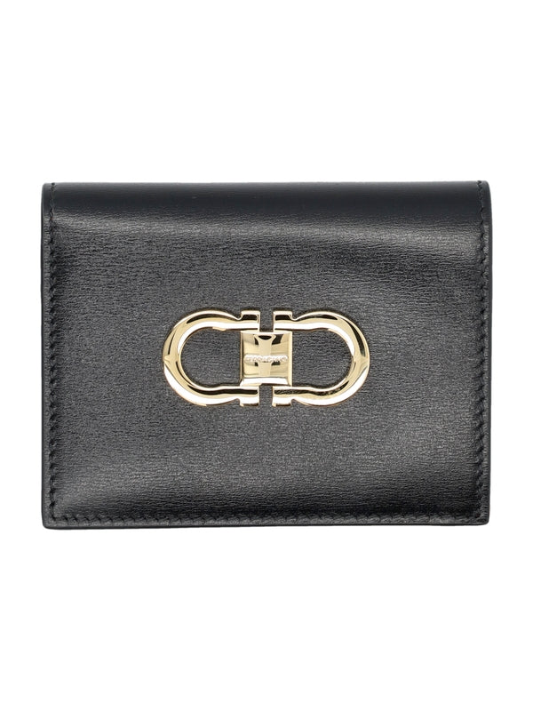 FERRAGAMO - Double Gancini Leather Wallet - Jente
