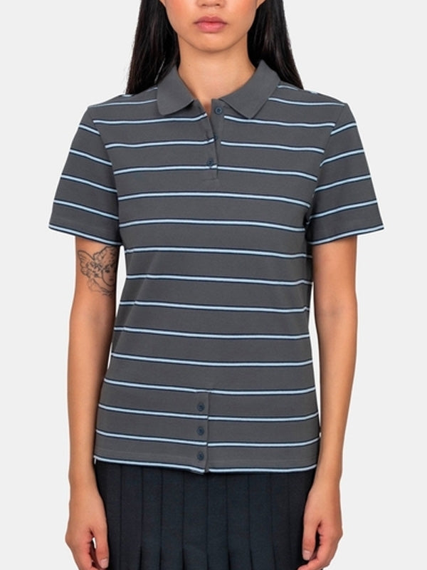 Paloma-Wool Grey Striped Polo Shirts