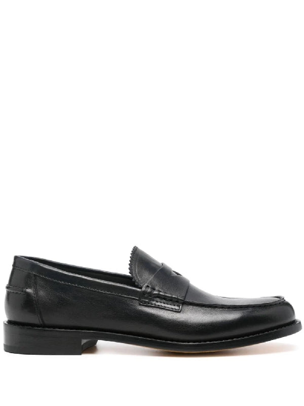 Black Calfskin Penny Loafers