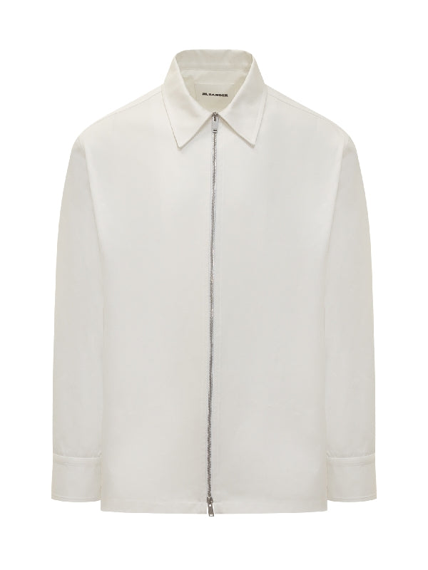 Zip-Up Cotton Shirt