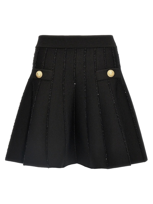 Sequin
  Decoration Flare Mini Skirt