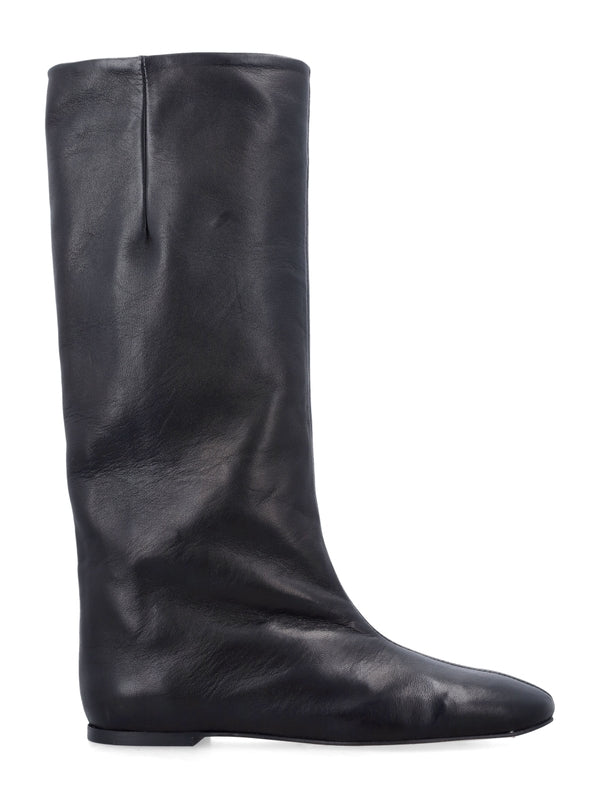 Black Leather High Boots