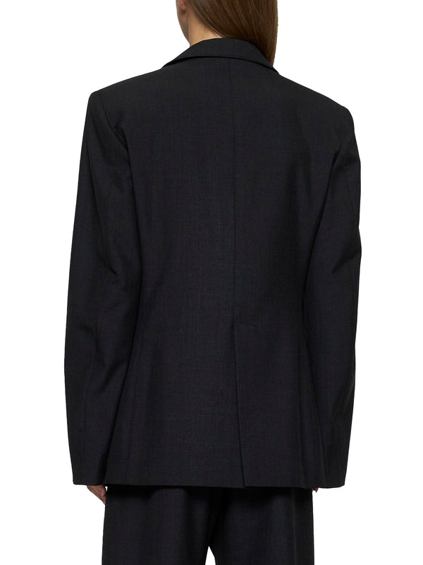 シングルウールブレンドテーラードジャケット