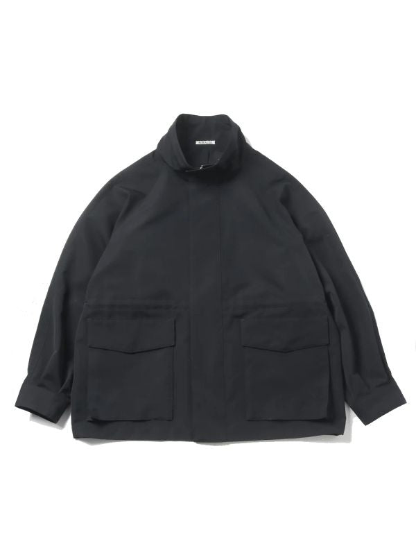 High Neck Wool Canvas Jacket