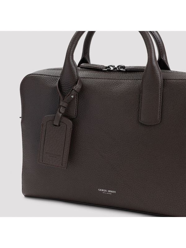 Logo Detail Calfskin Briefcase