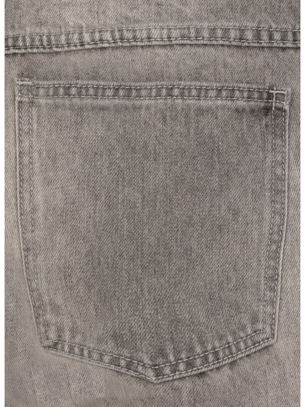 Back Logo Patch Lettering Denim Pants