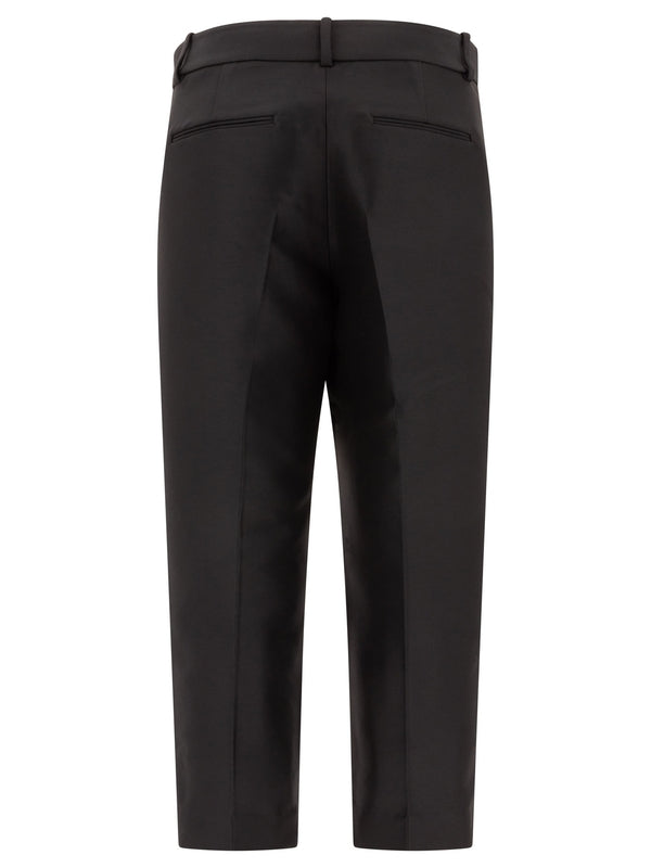 Black Wool Silk Pants