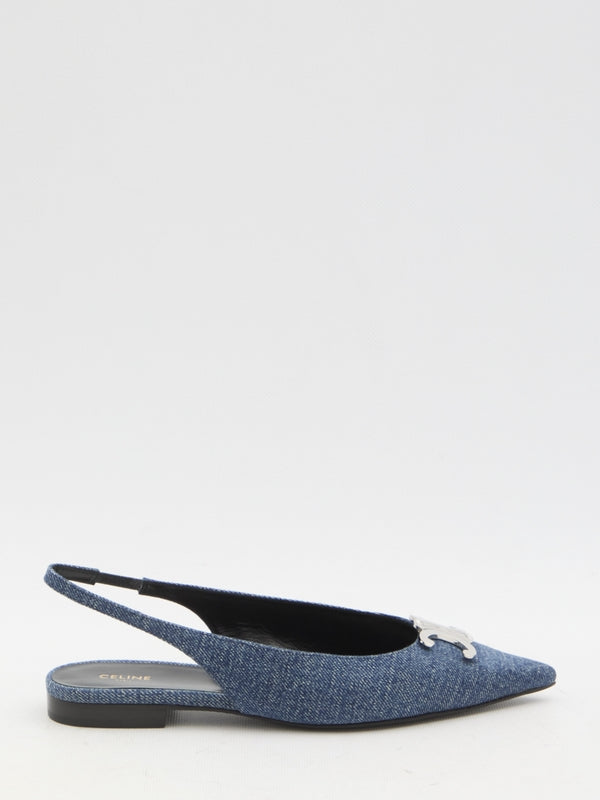 Trioppe Denim Slingback Flat