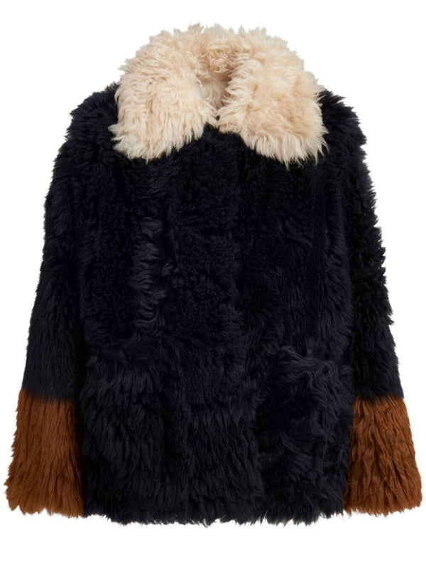 Color Block Shearling Jacket