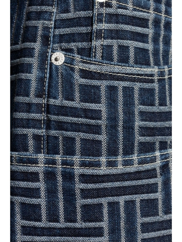 Weave Cotton Denim Pants