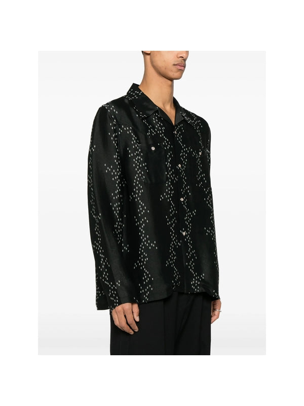 Pattern Jacquard Rayon Blend Shirt