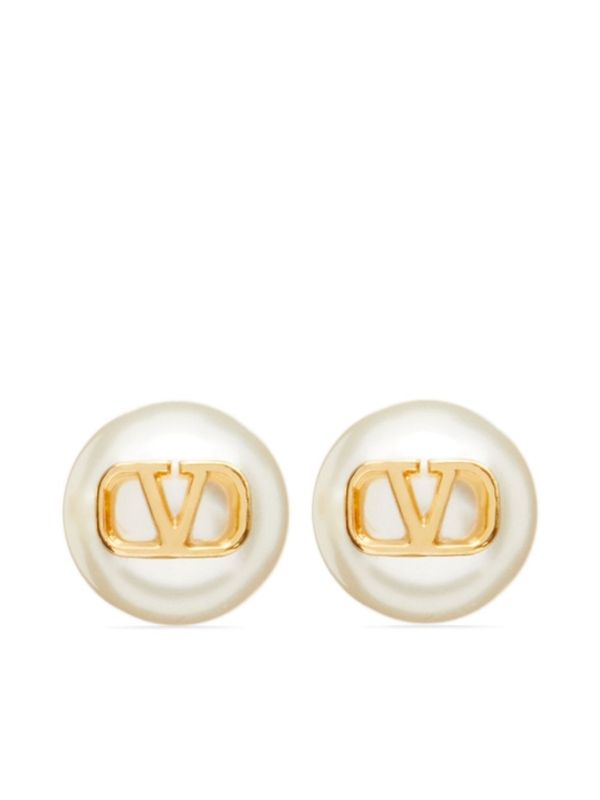 V Logo Pearl
  Stud Earrings