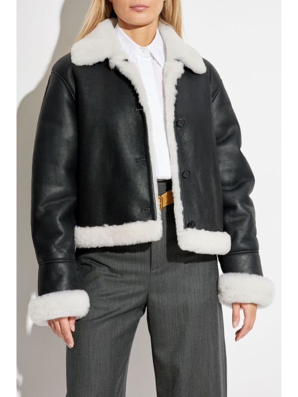 Shearling Leather Short Jacket