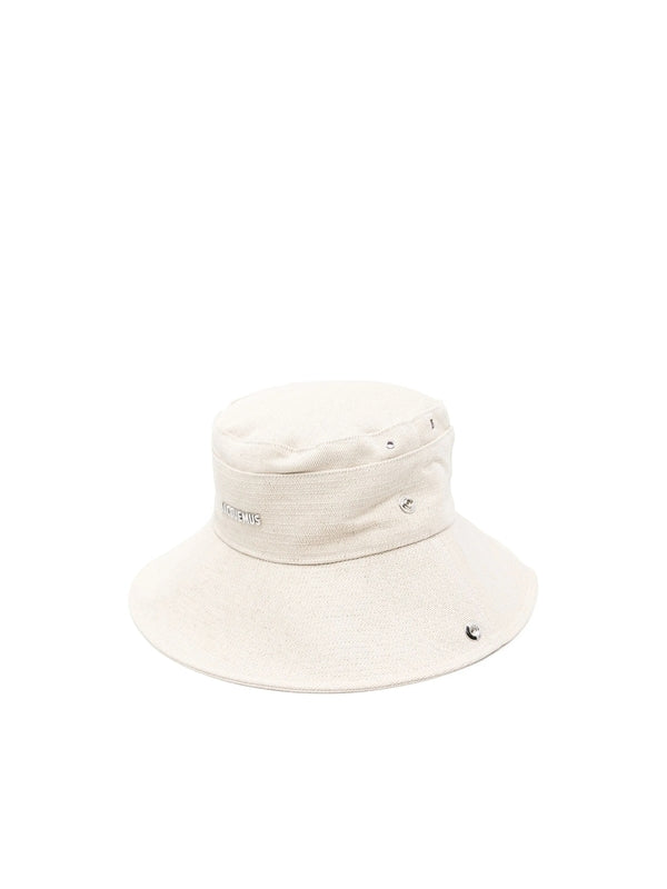 Nimes Logo Linen Blend Bucket Hat