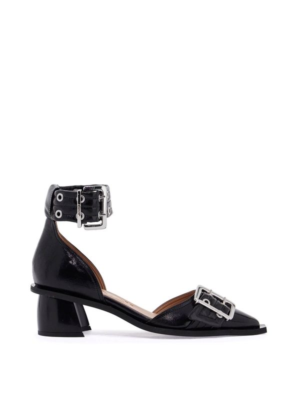 Buckle Anklet Leather Sandal-Heels