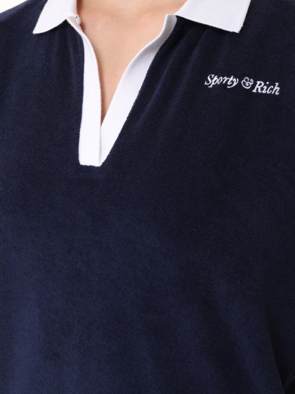 Logo Embroidered Terry Cotton Polo Shirt