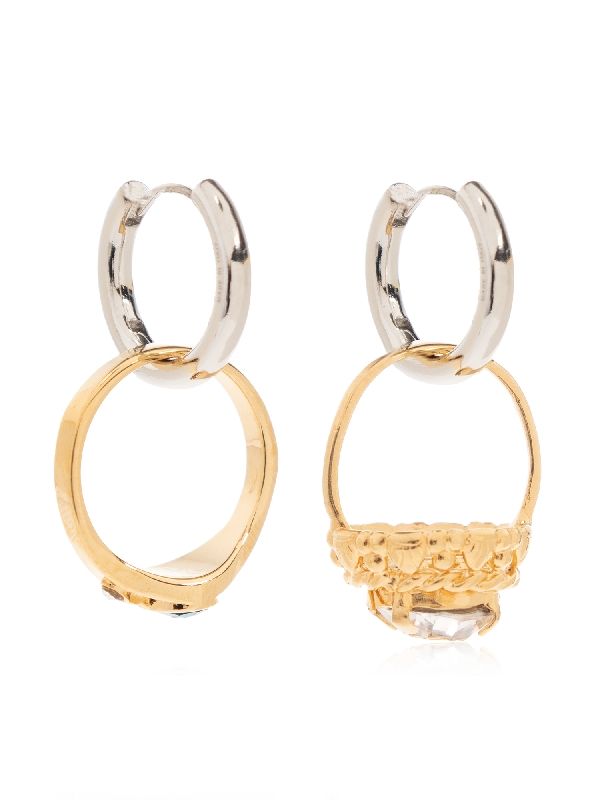 Asymmetric Fingering Hoop
  Earrings