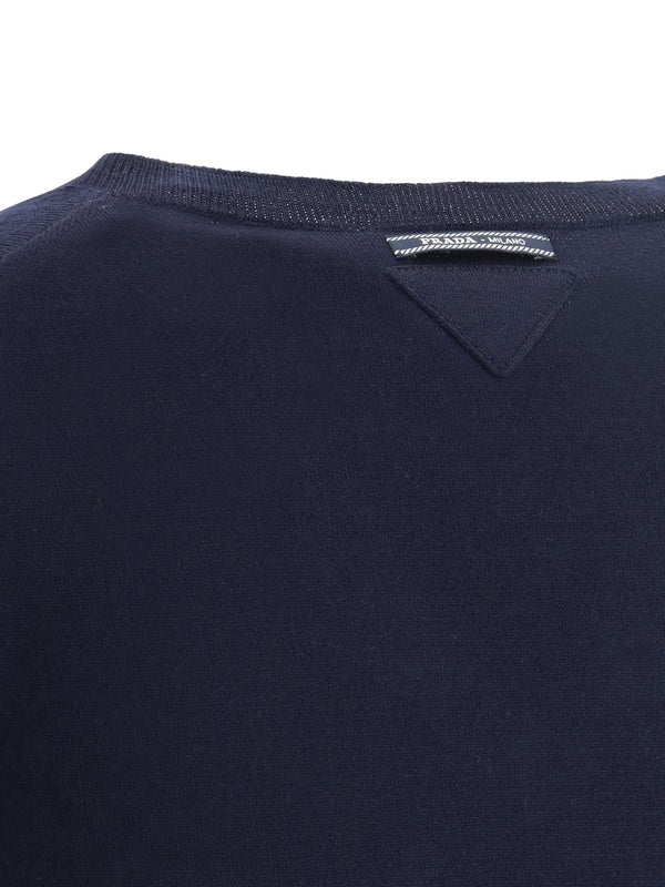 Back Logo Label Wool Knit