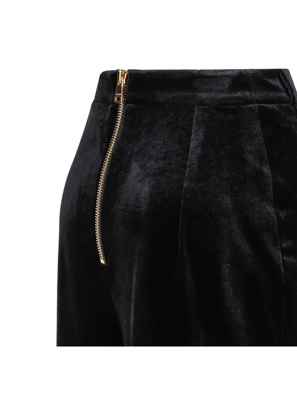 Front Pleated Velvet Pants