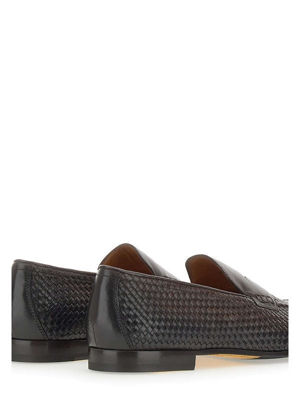 Braided Leather Penny Loafers