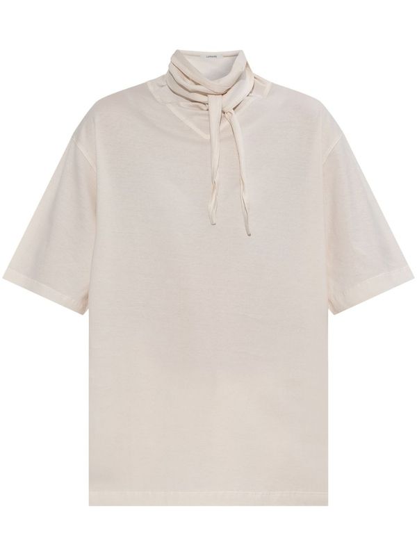 Scarf Neck
  Cotton Short Sleeve T-Shirt