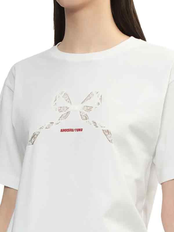 Logo Lace Patchwork T-shirt