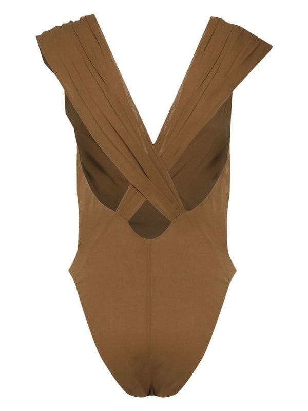 Back Cross Silk Bodysuit