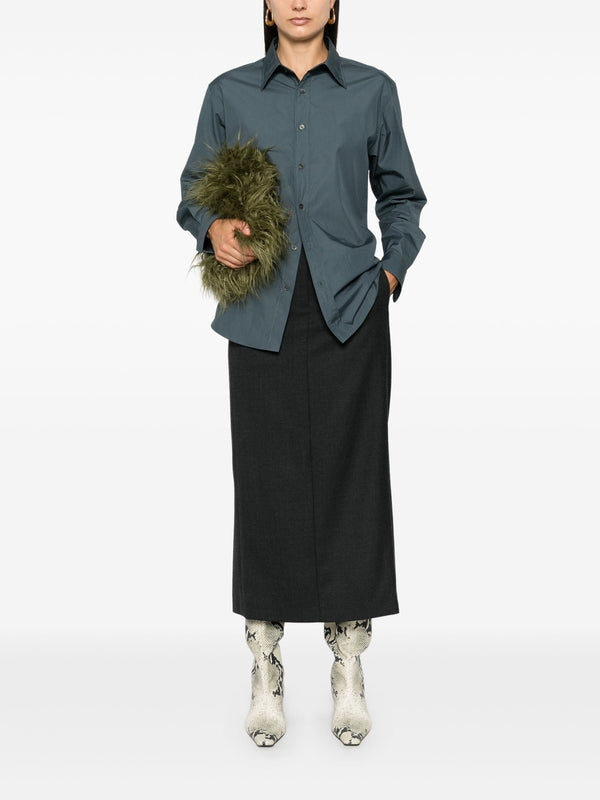 Wool Blend Long Skirt