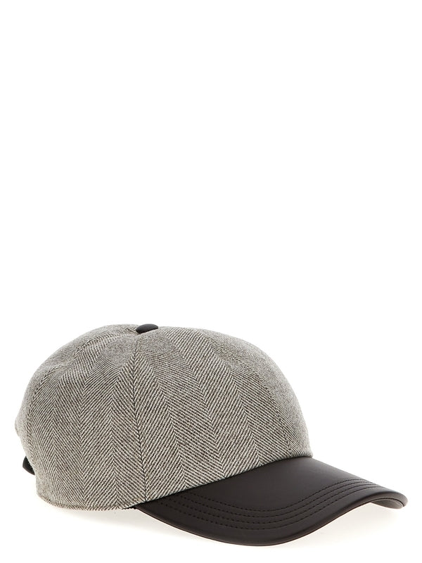 Herringbone Wool Baseball Cap