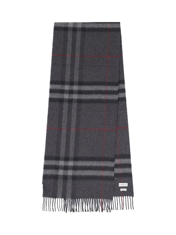 Check Cashmere Fringe Muffler